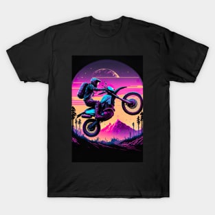 Cyber Future Dirt Bike With Neon Colors T-Shirt